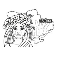 Трафарет для розмальовки,H16#,Україночка