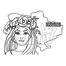 Трафарет для розмальовки,H16#,Україночка