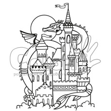 Трафарет для розмальовки,H20#,Фортеця
